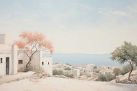 Greece architecture landscape building. AI generated Image by rawpixel.