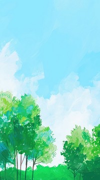 Bright sky and trees illustration outdoors nature plant.
