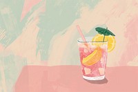 Cute cocktail illustration beverage lemonade alcohol.