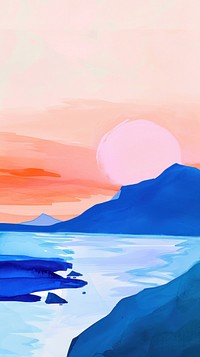 Cute iceland and sunset illustration outdoors nature sky.