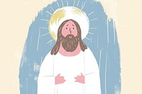 Cute jesus illustration illustrated outdoors clothing.