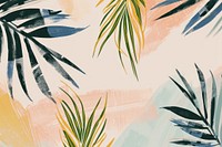Cute palm leaves illustration backgrounds painting pattern.