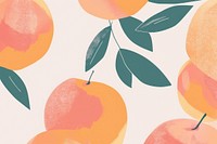 Cute peach illustration backgrounds grapefruit plant.