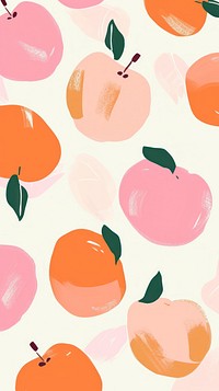 Cute peaches illustration apricot fruit plant.