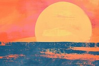 Cute sunset illustration painting outdoors nature.