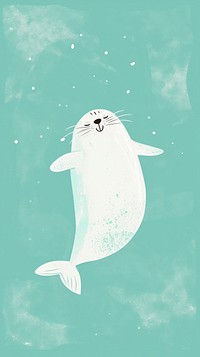 Cute seal illustration animal mammal underwater.