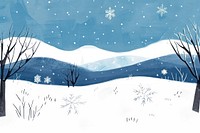 Cute snow illustration outdoors painting nature.