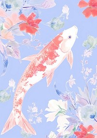 Koi fish backgrounds animal carp. AI generated Image by rawpixel.