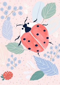 Ladybug outdoors pattern nature. AI generated Image by rawpixel.