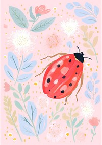 Ladybug pattern animal insect. AI generated Image by rawpixel.