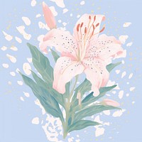 One lily drawing flower plant. AI generated Image by rawpixel.