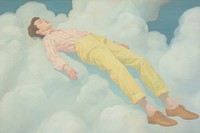  Human full body dream painting sleeping adult. AI generated Image by rawpixel.