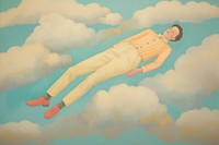  Human full body dream painting sky cloud. AI generated Image by rawpixel.
