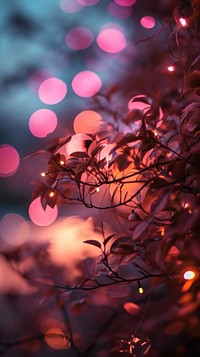  Pink heart bokeh light lighting illuminated tranquility. AI generated Image by rawpixel.