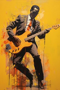 Jazz music instumental musician guitar adult. AI generated Image by rawpixel.