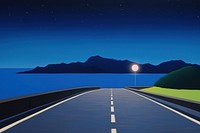 Road and sea night land astronomy. AI generated Image by rawpixel.
