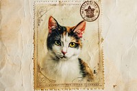 Vintage postage stamp with cat animal mammal pet.