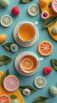 Wallpaper of felt tea coffee fruit drink.