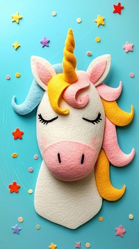 Wallpaper of felt unicorn art pattern plush.