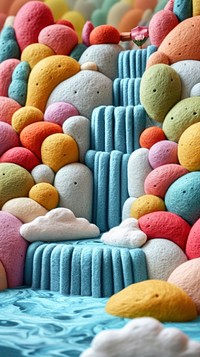 Wallpaper of felt waterfall backgrounds candy food.