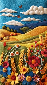 Wallpaper of felt prairie art backgrounds embroidery.