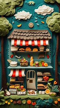 Wallpaper of felt restaurant food representation confectionery.