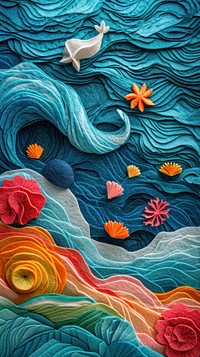 Wallpaper of felt sea art backgrounds pattern.
