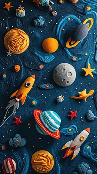 Wallpaper of felt space art nature confectionery.