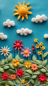 Wallpaper of felt summer art backgrounds embroidery.