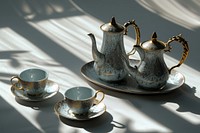 Arabic coffee pot set porcelain teapot saucer.