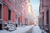 Winter snow outdoors street.