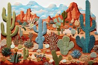 Desert landscape pattern cactus.