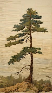Pine tree painting plant land.