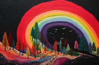 Rainbow painting pattern art.