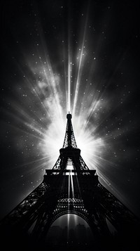 Eiffel tower architecture monochrome landmark.
