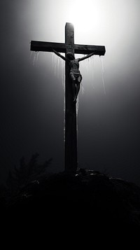 Jesus cross monochrome crucifix symbol.