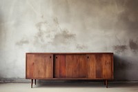 Photo of front a living room wood sideboard furniture.