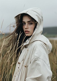 Raincoat  landscape portrait fashion.