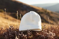 Beenie hat  landscape mountain white.