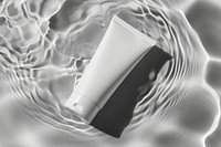 Skincare tube packaging  water monochrome appliance.