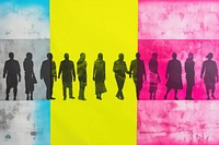 People walking background backgrounds silhouette painting.