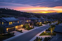 Santa Clarita houses outdoors suburb dusk.