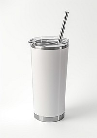 Stainless tumbler  milk cup white background.