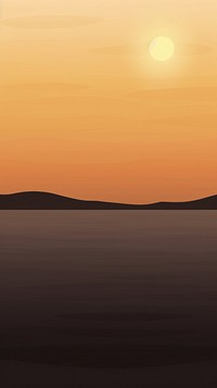 Minimal illustration of night lagoon outdoors horizon sunset.