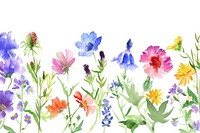 Wildflower watercolor border backgrounds blossom pattern.