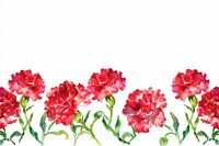 Carnation watercolor border flower petal plant.