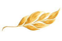 Fall leaf gold plant white background.