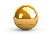 Simple globe business icon sphere shiny gold.
