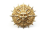 Sun zodiac gold jewelry brooch.