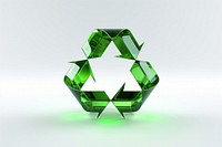 Recycle icon jewelry green white background.